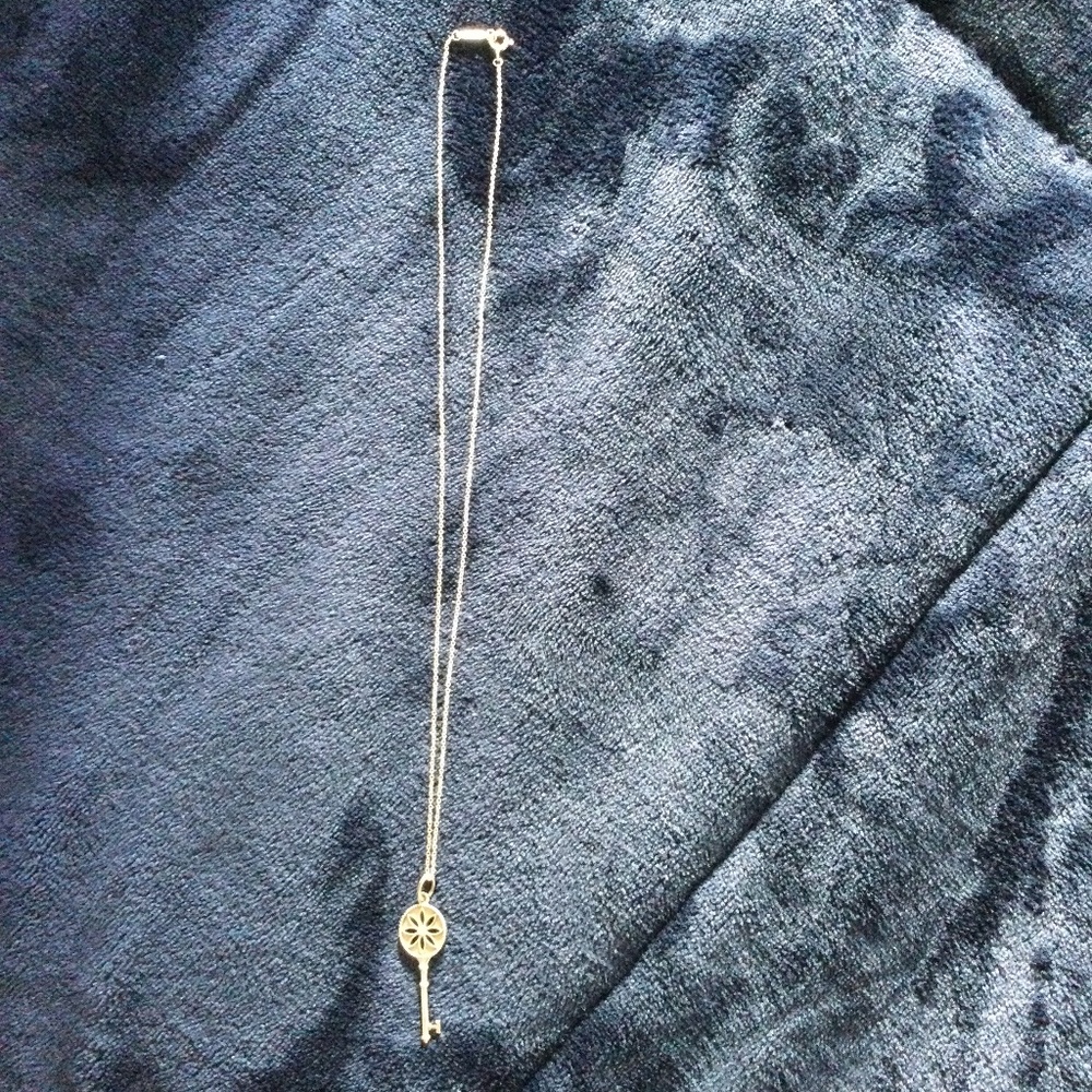 Sterling silver Tiffany Key Necklace with diamond